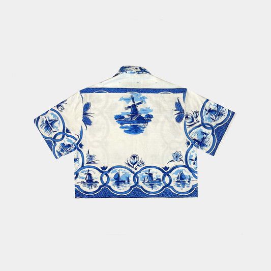 Dutch pattern Upcycled Shirt - Yestodaybrand