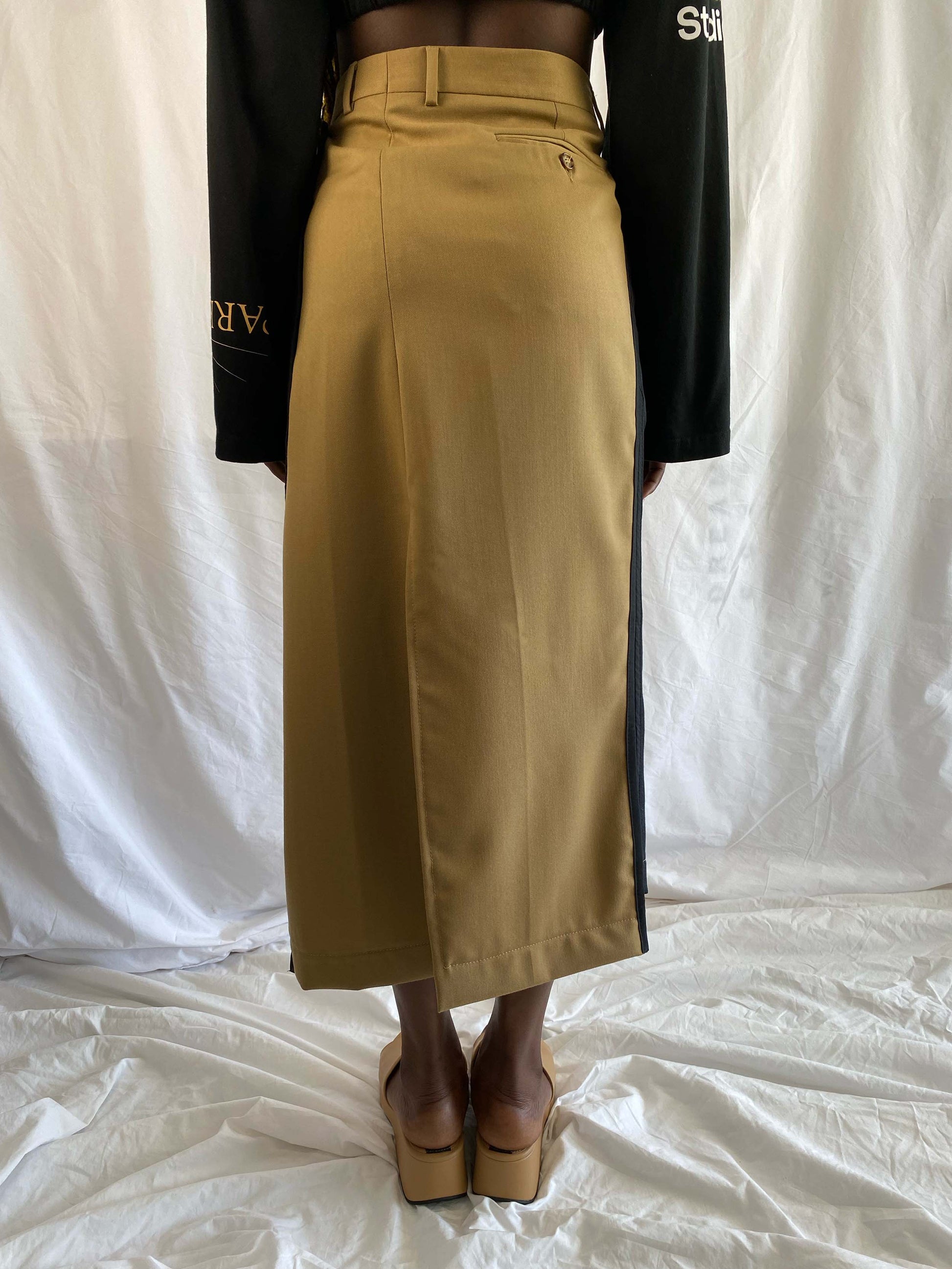 Deconstructed Upcycled Midi Skirt - Yestodaybrand