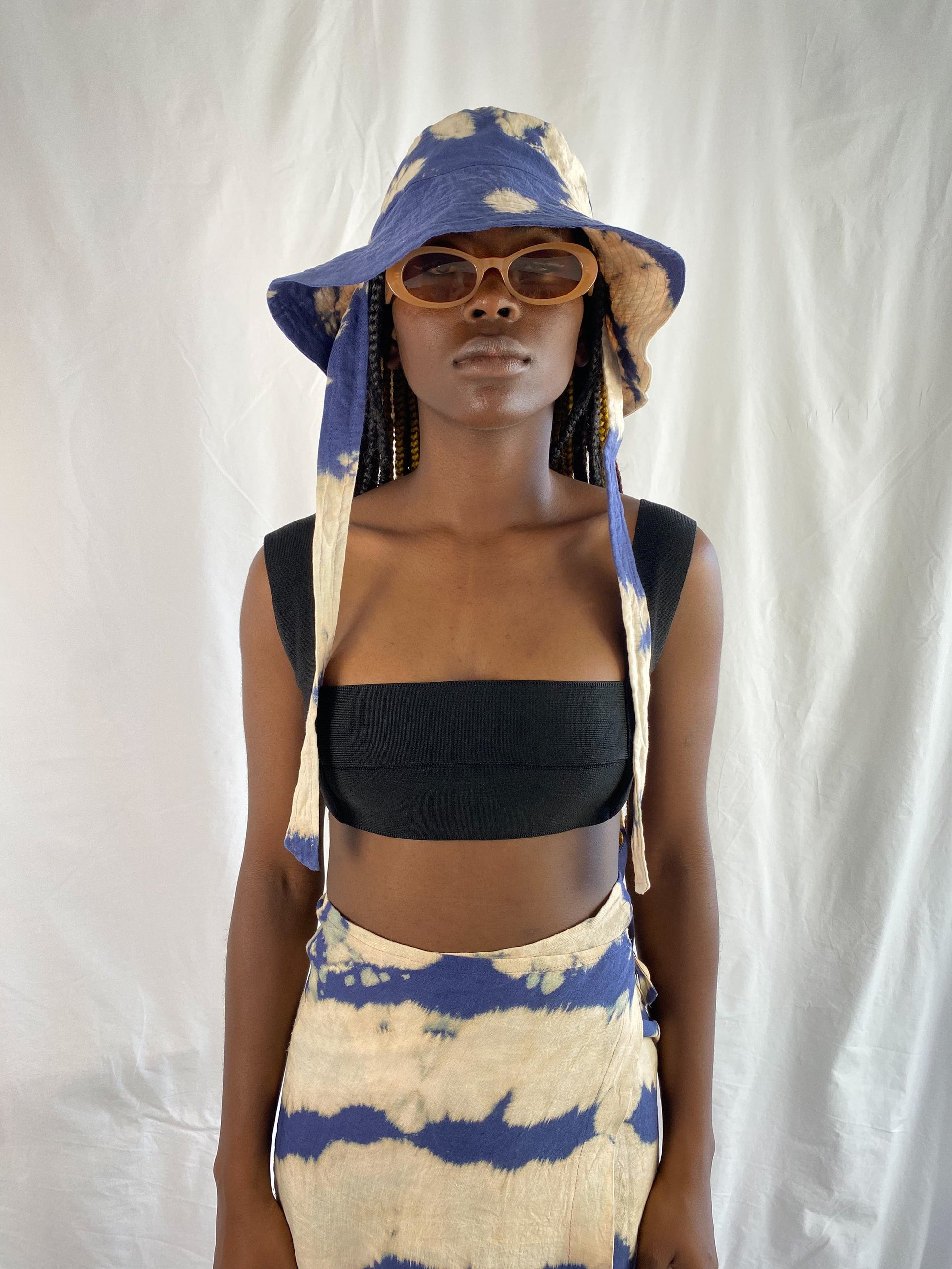 Tie-Dye Set Wrap Midi skirt and Hat - Yestodaybrand