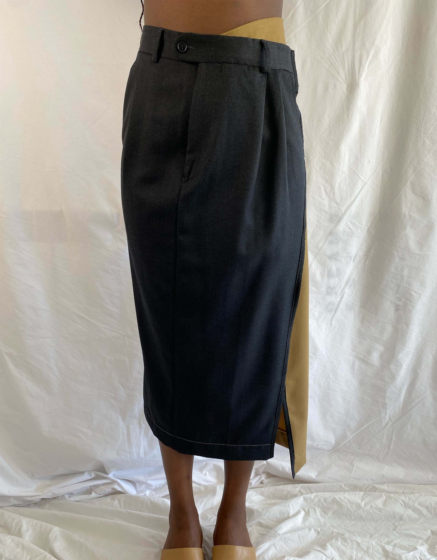 Deconstructed Upcycled Midi Skirt - Yestodaybrand